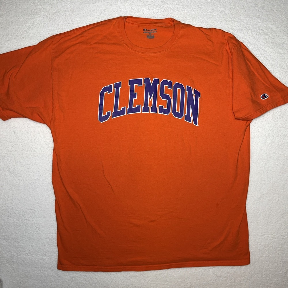 Champion Clemson Tigers T-Shirt Mens 2XL Orange Short Sleeve NCAA Fan Apparel